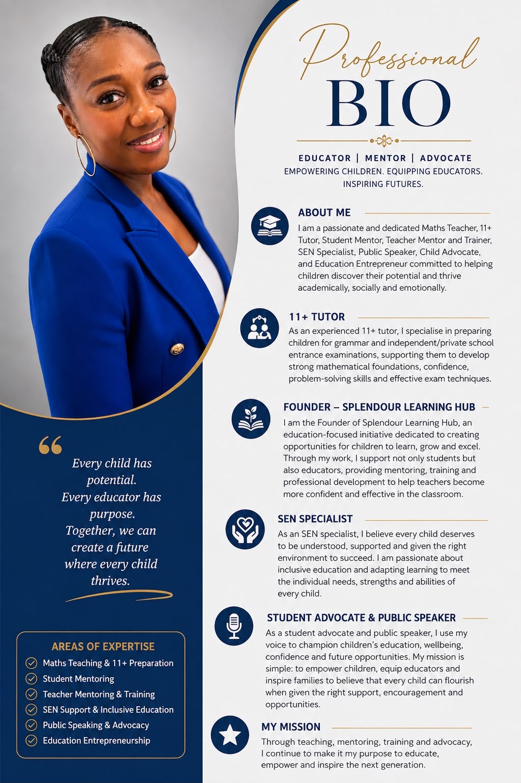 Professional biography of the founder